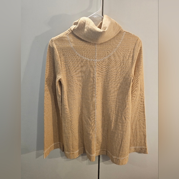 Maeve Yellow and White Cowl Neck Sweater with Ribbed Detailing - Picture 4 of 6